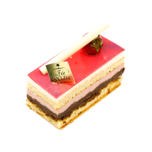 Mousse croustillante fraise-chocolat blanc