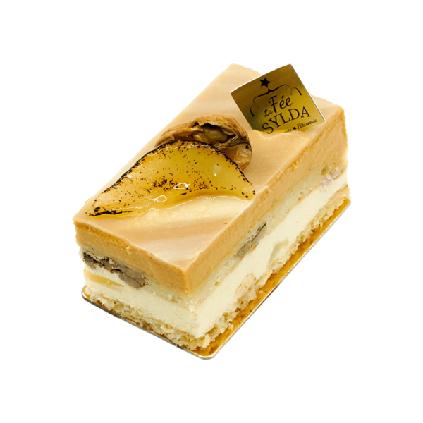 Mousse poire-caramel-noix